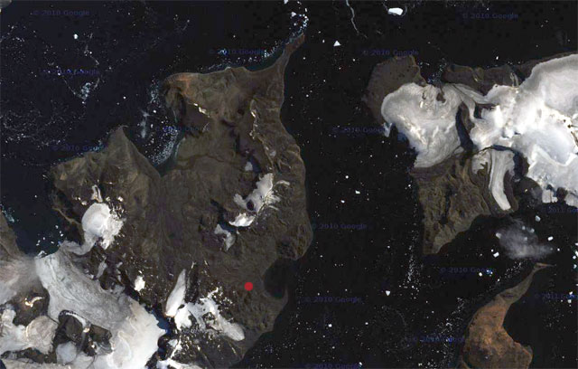 Остров Джеймса Росса - место находки динозавра. GoogleMaps